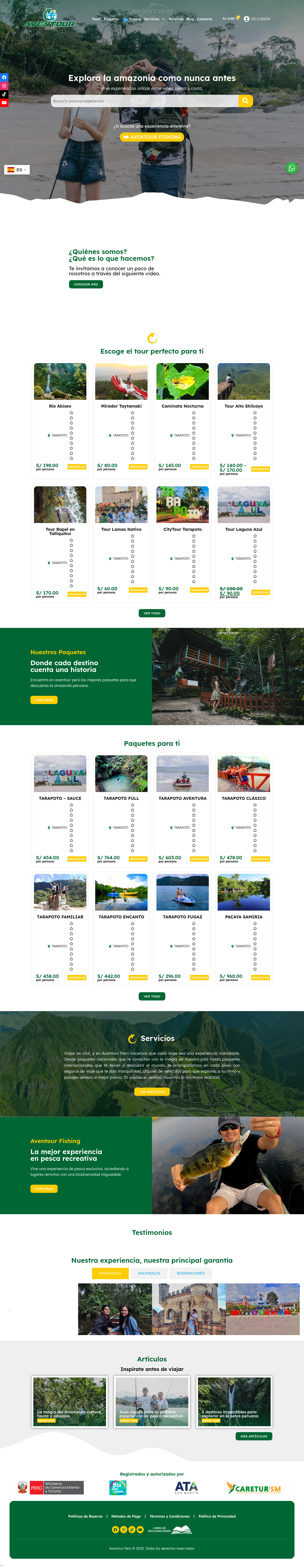 Diseño de Página Web para Aventour Perú