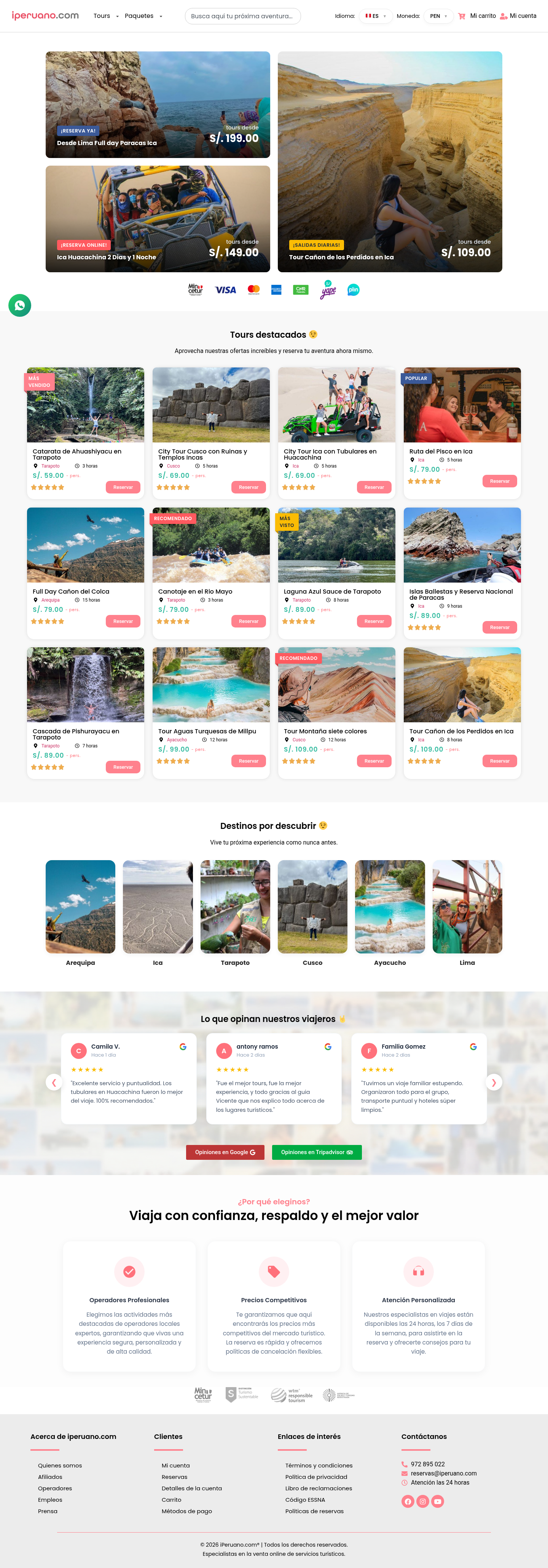 Diseño de Pagina web para agencia de Turismo Iperuano.com