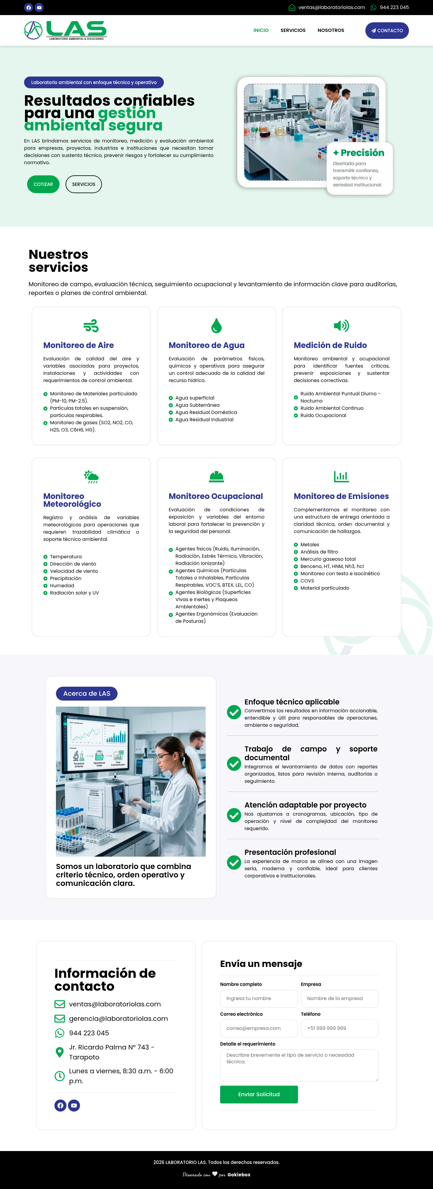 Diseño de Landing Page para Laboratorio LAS